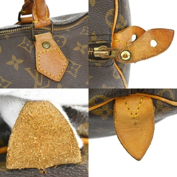 Authentic LOUIS VUITTON Speedy 30 Travel Hand Bag Monogram Leather Brown - Picture 15 of 16